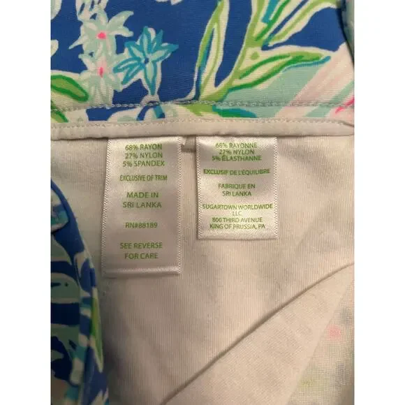 NWT Lilly Pulitzer Coastal Blue Lion Around Stretch Knit Shorts w/ Pockets Sz 4 - Picture 6 of 15